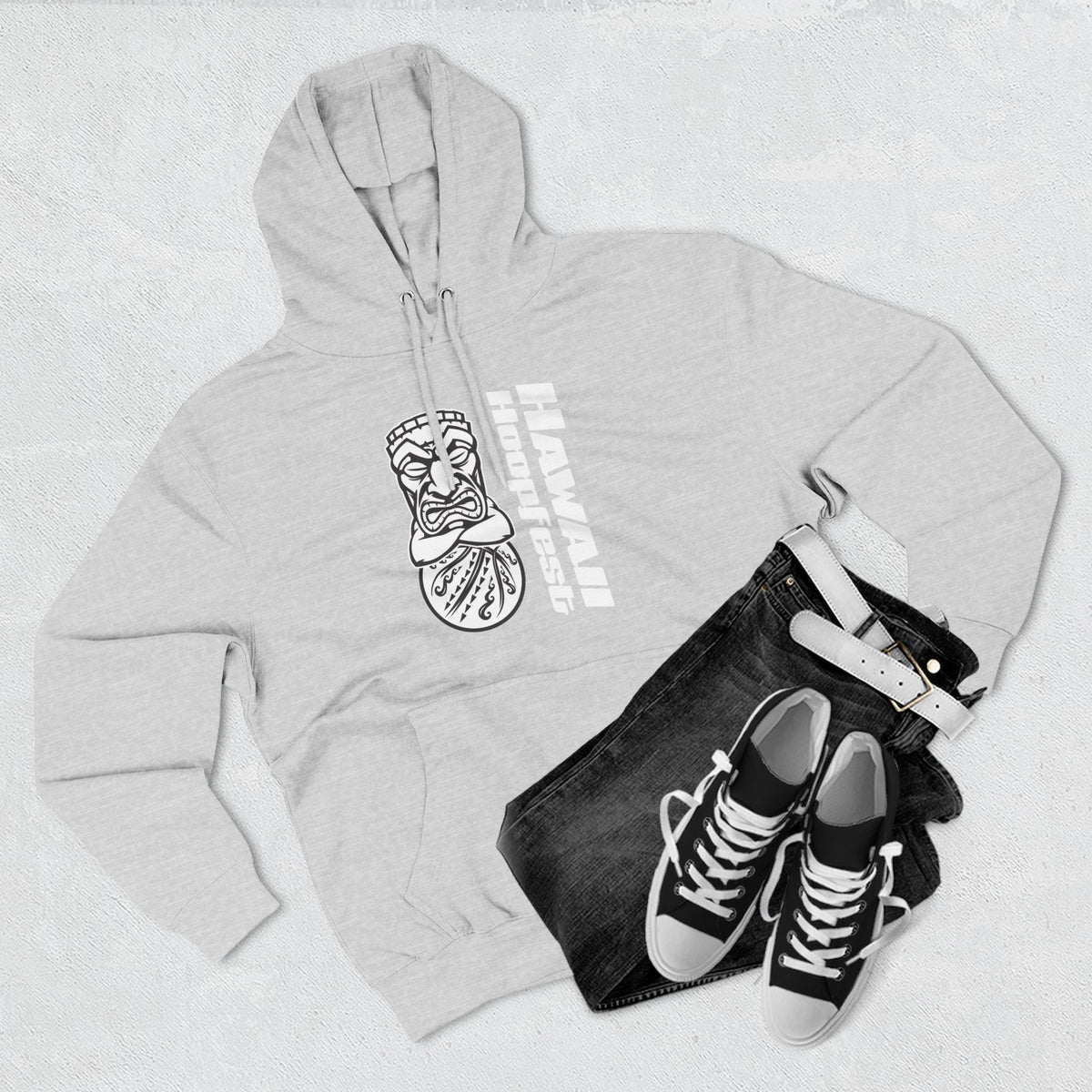 Hawaii Hoopfest Hoodie — Tiki Shield Basketball Fleece Pullover