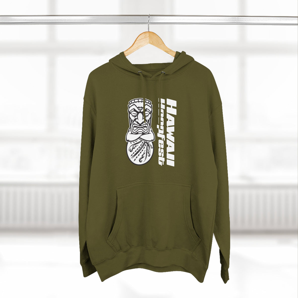 Hawaii Hoopfest Hoodie — Tiki Shield Basketball Fleece Pullover