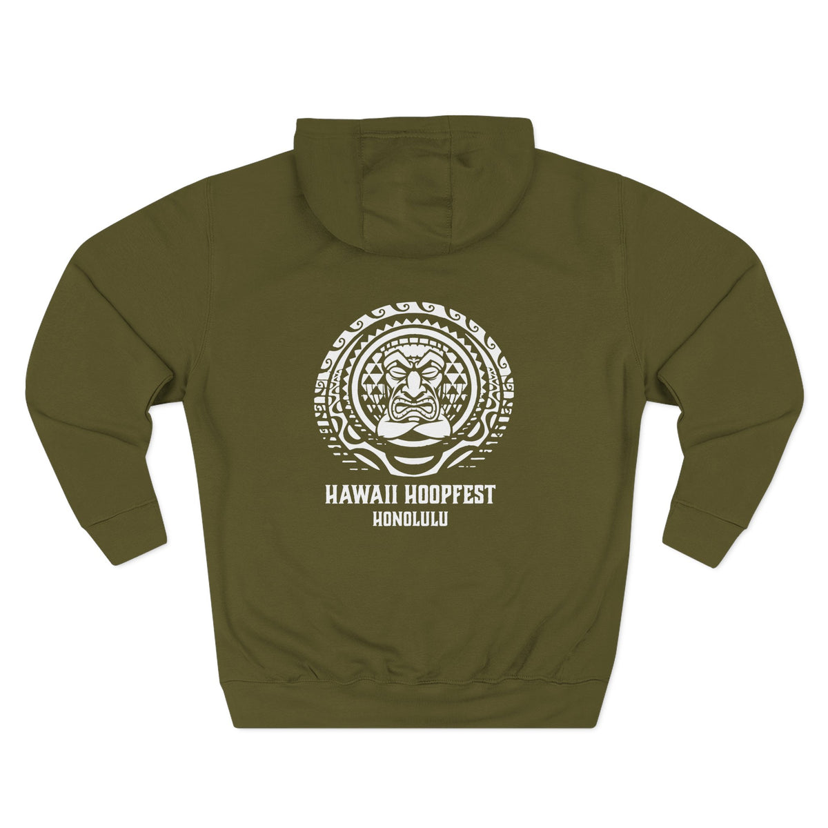 Hawaii Hoopfest Hoodie — Tiki Shield Basketball Fleece Pullover