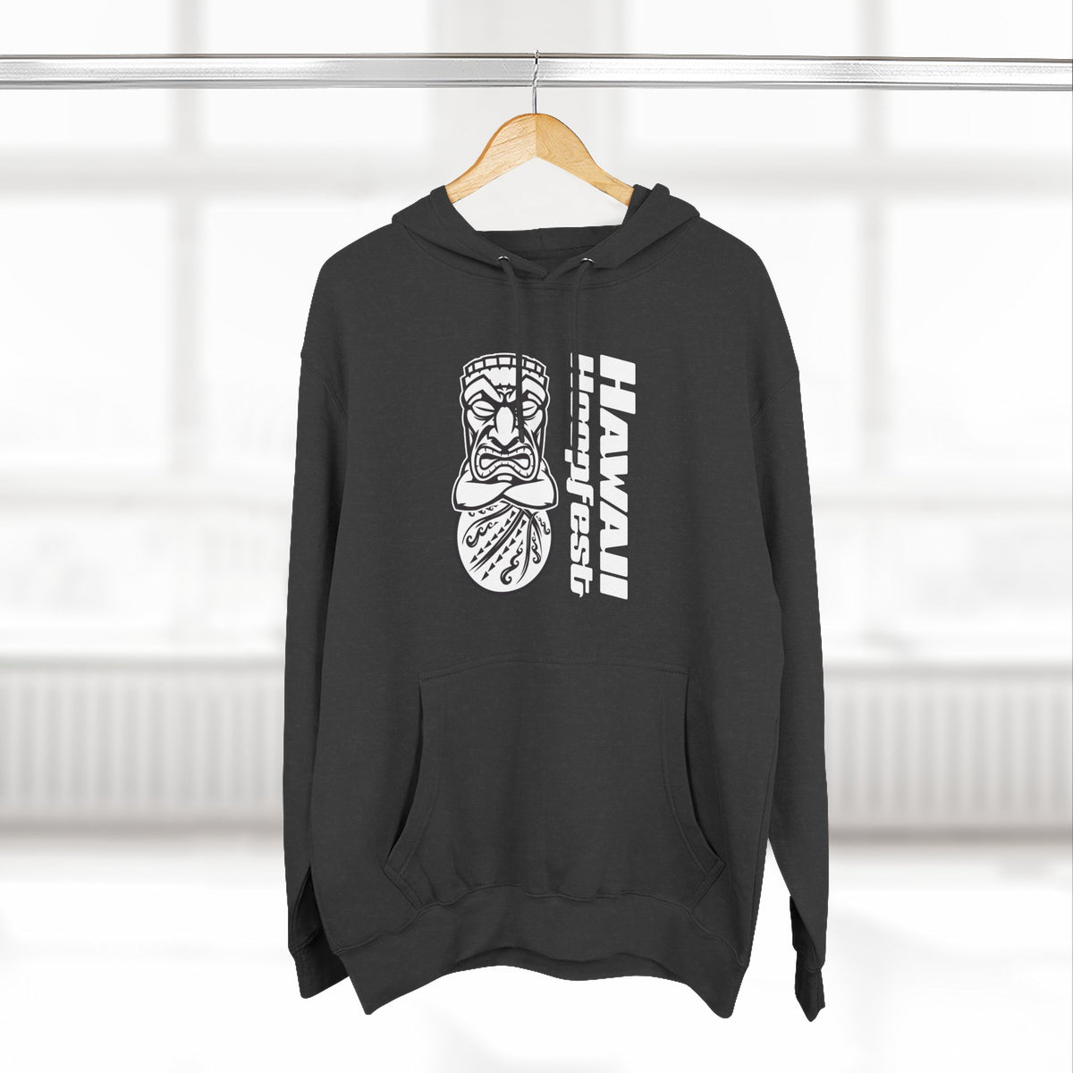 Hawaii Hoopfest Hoodie — Tiki Shield Basketball Fleece Pullover