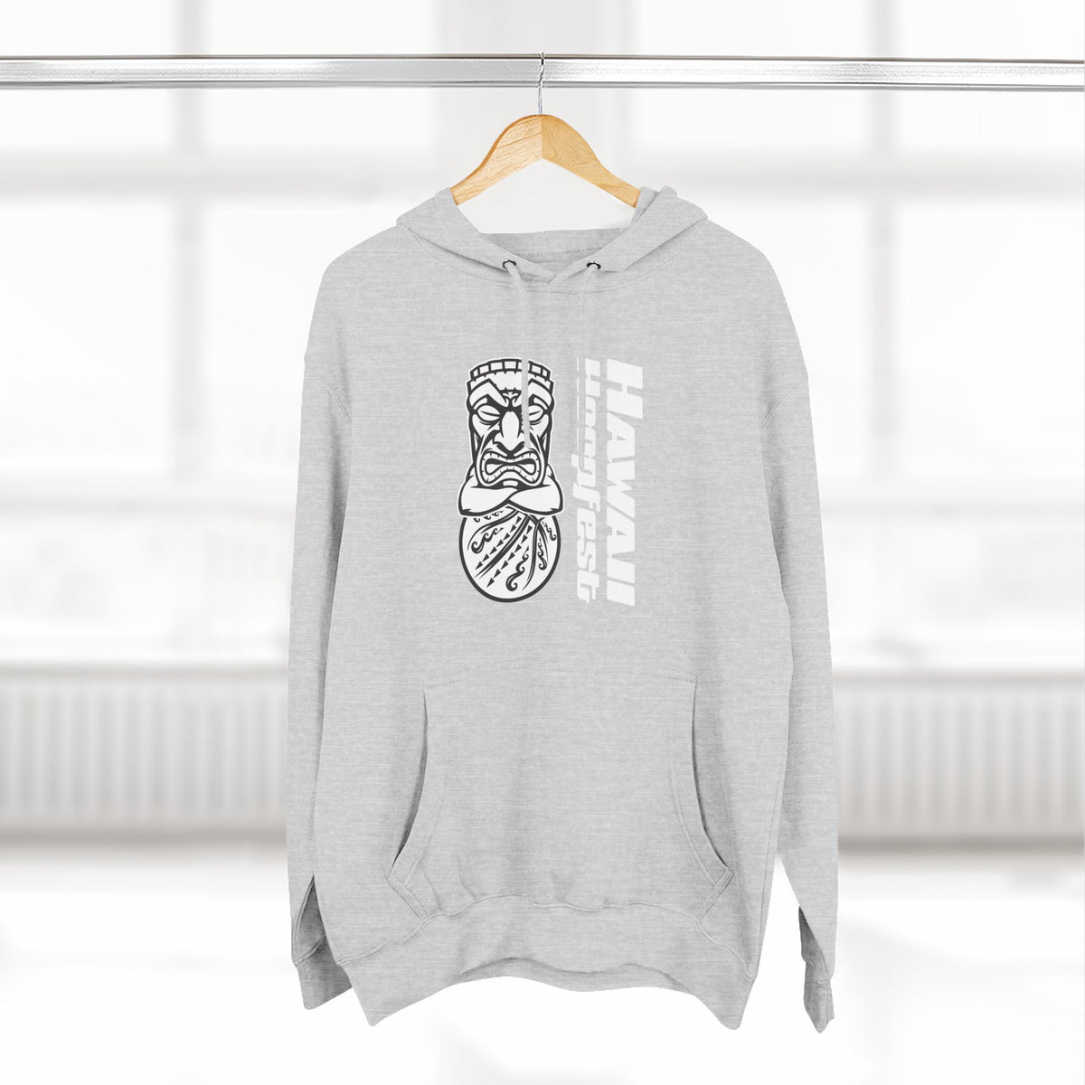 Hawaii Hoopfest Hoodie — Tiki Shield Basketball Fleece Pullover